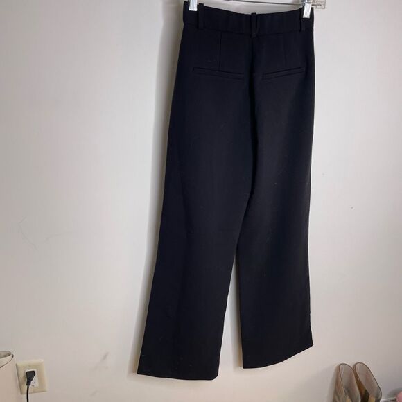 NEW Abercrombie & Fitch Black Sloane Tailored Wide Leg Trouser Pants 00 24 NWT - Picture 5 of 8